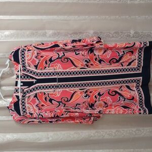 Crown and Ivy Above the Knee Dress. Navy,Pink,Coral, and White. Size 10